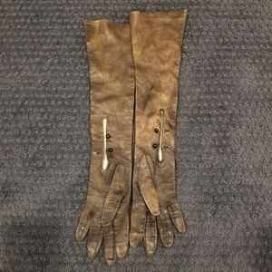 Vintage leather long gloves size 7